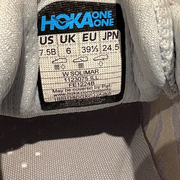Women's Hoka One One Solimar Running Shoes Sneakers Sz 7.5 Illusion Ether - Picture 10 of 11